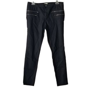 Forever 21 Black Skinny Moto Jeans with Zipper Detail Size 29